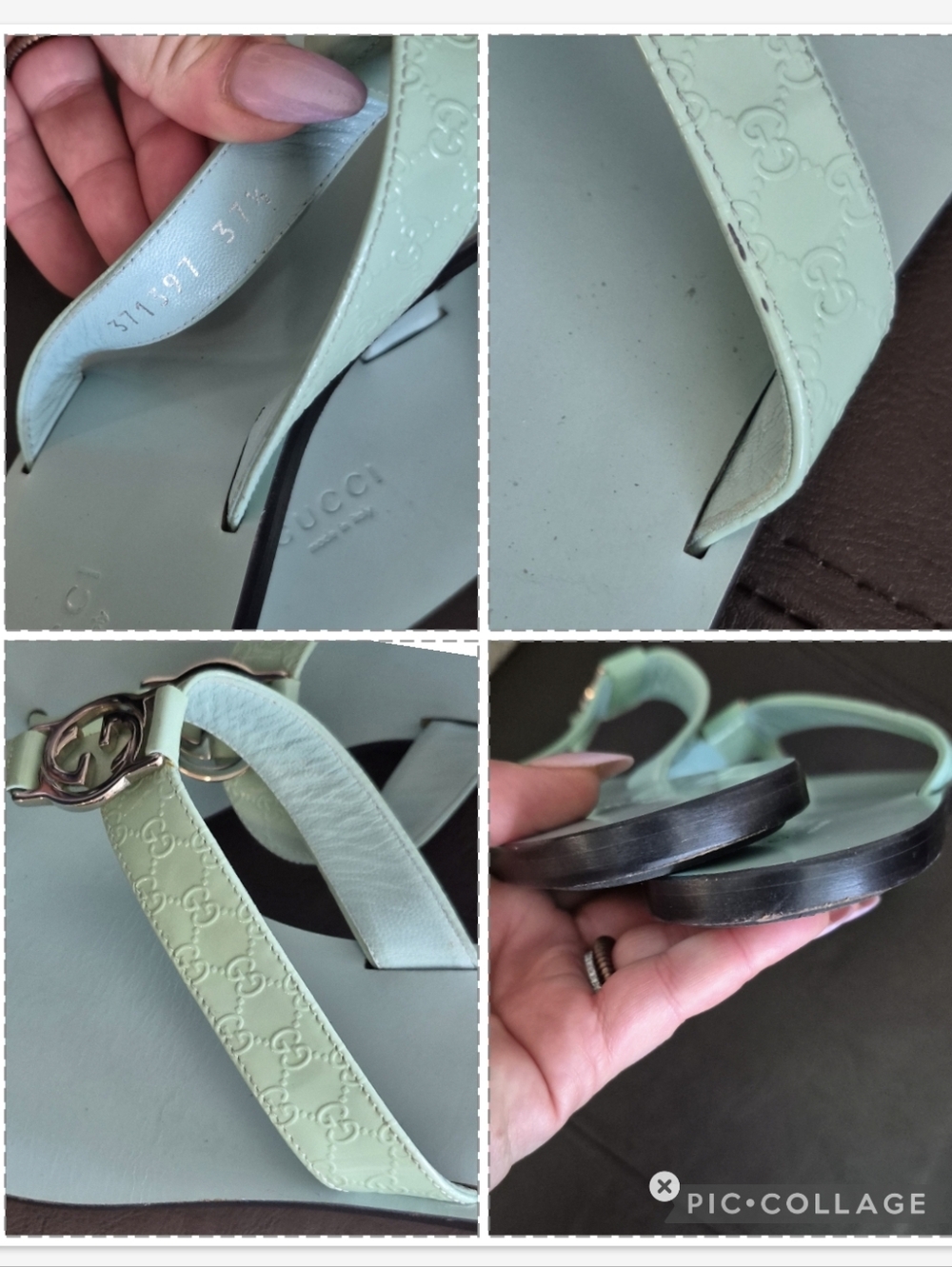 Gucci Guccissima Web Thong Sandals - Picture 16 of 16
